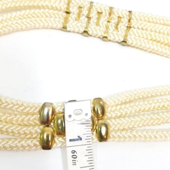 Vtg 80s cloisenne floral silk rope stretch belt